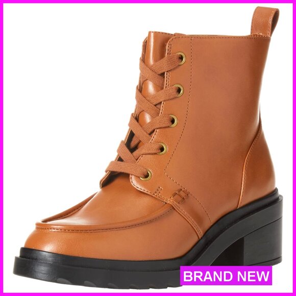 Shoes - Moc Toe Combat Boots Chunky Platform Lace Up Ankle Boots Memory Foam